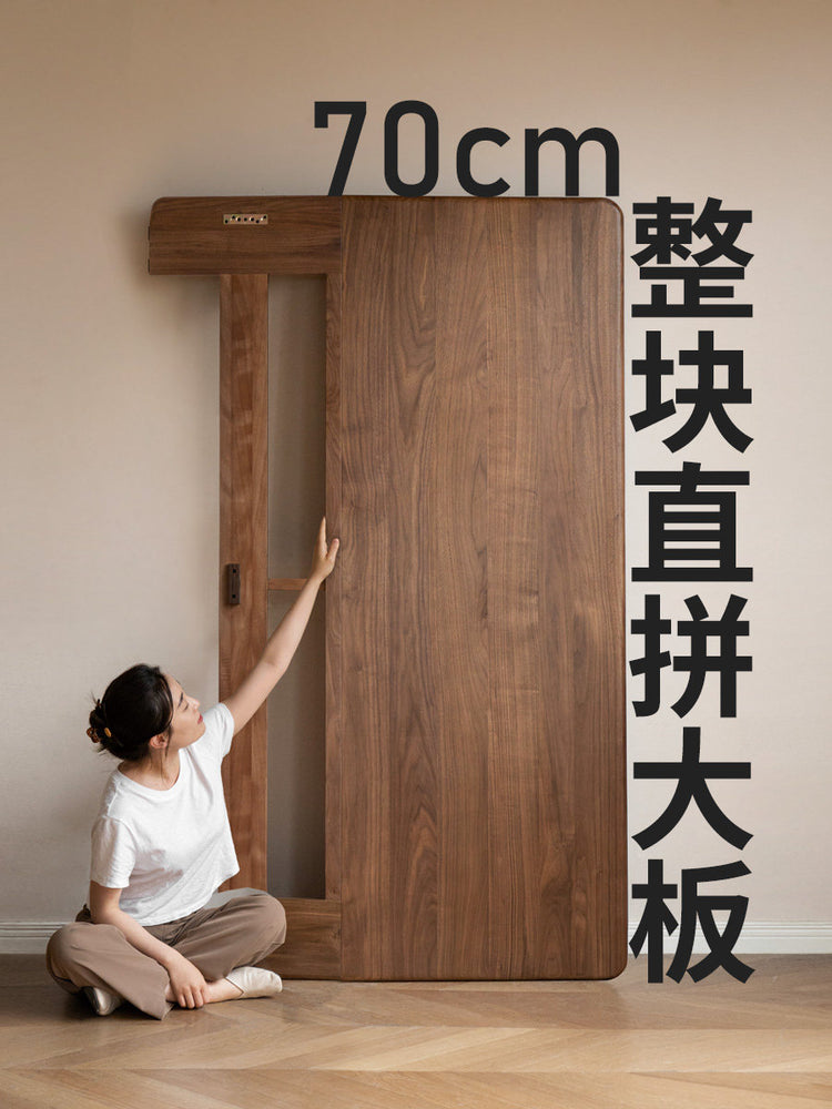实木床简约高床头主卧床北美黑胡桃木双人床悬浮床