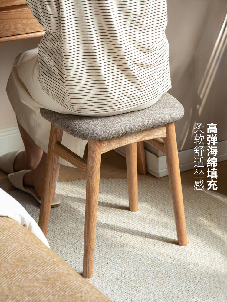 实木凳子橡木软包凳简约可拆洗梳妆凳化妆凳餐凳方凳