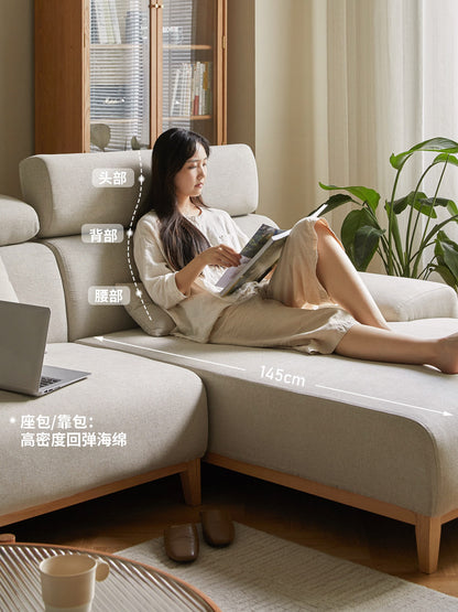 布艺沙发现代简约高靠背转角布沙发大户型客厅家具