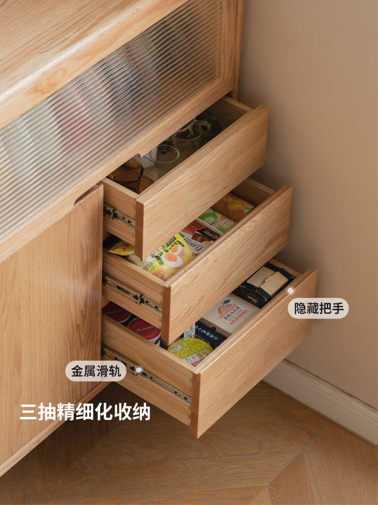 实木餐边柜现代简约多功能储物柜靠墙边柜角落置物收纳柜
