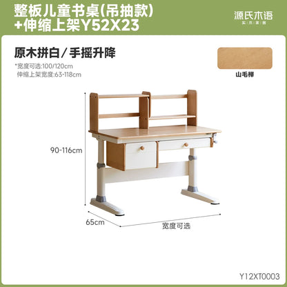实木儿童学习桌升降桌书桌带护眼灯桌子小学生写字桌