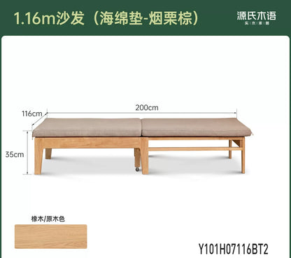 全实木折叠沙发床单人床客厅小户型橡木两用可伸缩沙发