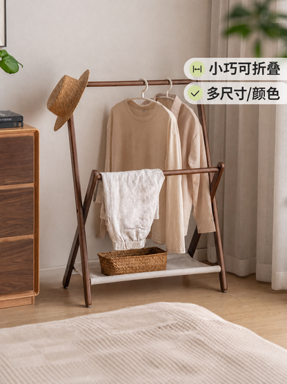 实木衣帽架现代简约山毛榉挂衣架卧室折叠衣服架子