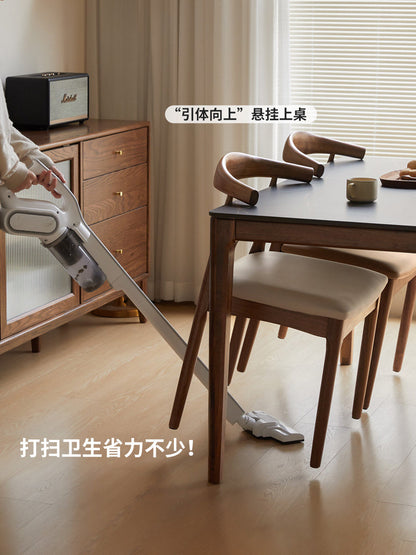 实木餐椅黑胡桃木牛角椅北欧餐厅椅子靠背椅书房书椅