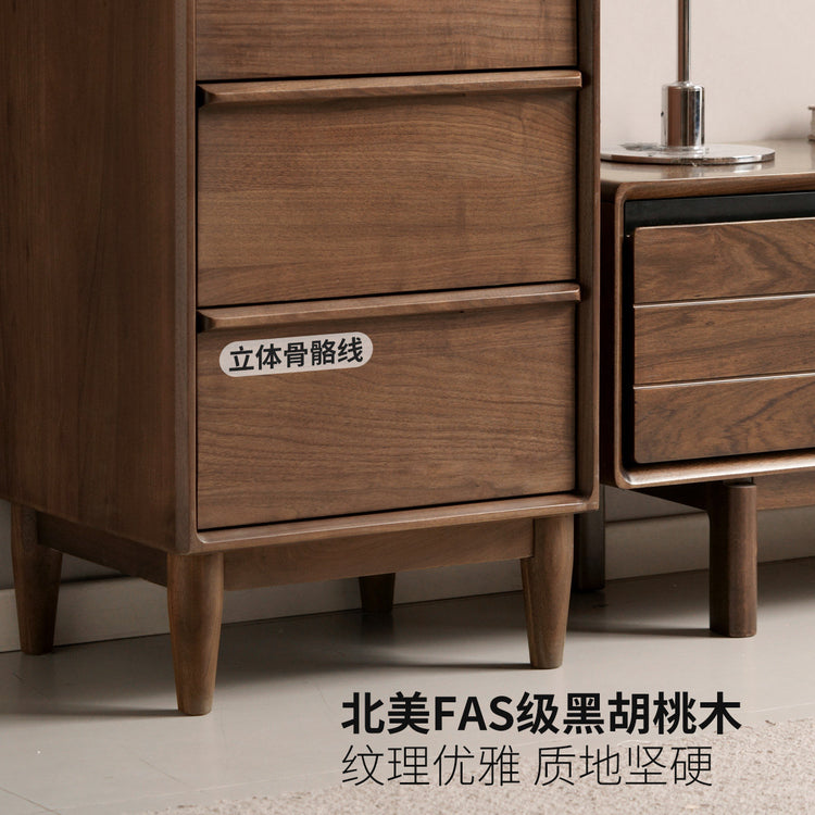 实木客厅意式轻奢小户型展示柜黑胡桃木小餐边柜