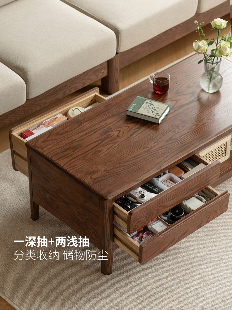 实木茶几北欧咖啡桌现代简约茶台小户型客厅橡木方形茶桌