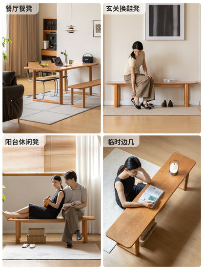 实木长条凳餐厅现代简约长凳樱桃木换鞋凳小户型板凳
