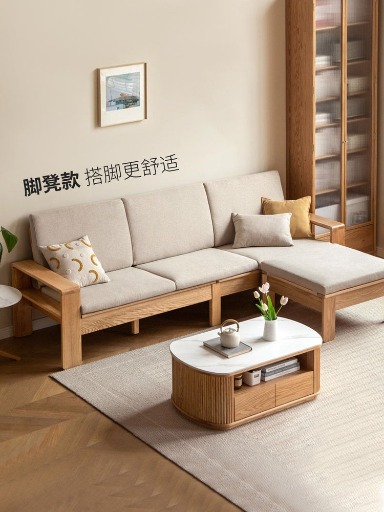 实木现代简约冬夏两用直排沙发北欧客厅布艺沙发