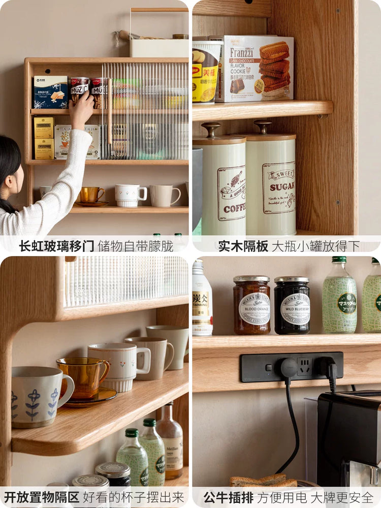 实木悬浮柜壁挂餐边柜餐桌一体小户型吊柜挂墙储物柜