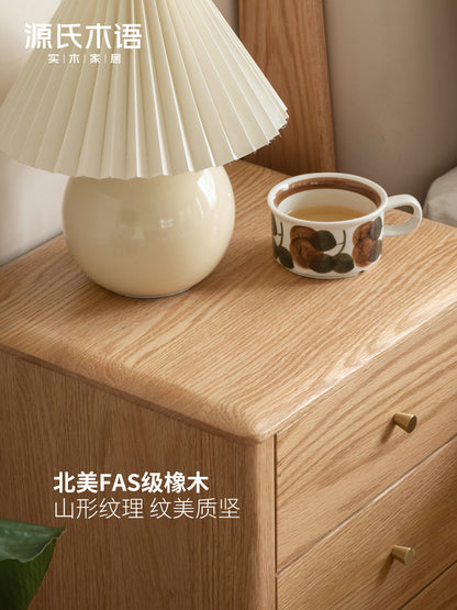实木床头柜现代简约床边柜北欧抽屉储物柜橡木家具