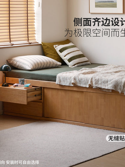 实木床现代简约储物床卧室小户型箱体床多功能榻榻米