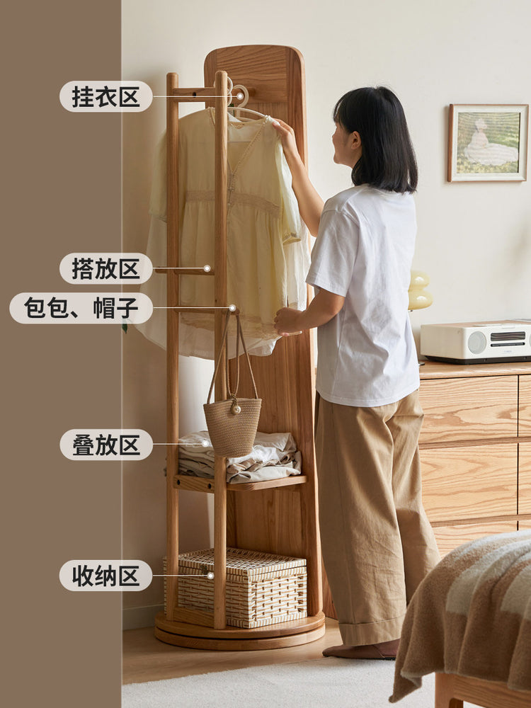 实木穿衣镜北欧落地镜全身镜现代简约卧室衣帽架镜子