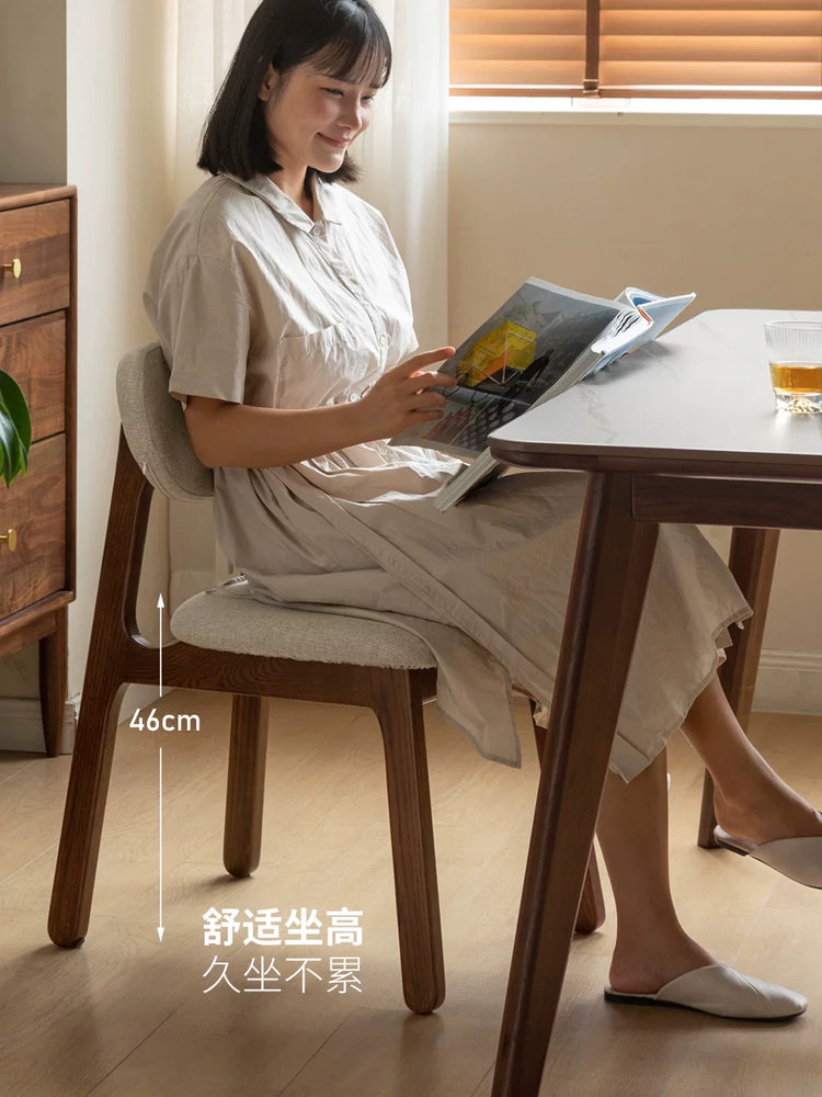 实木餐椅北欧橡木软包靠背书桌椅现代简约餐桌椅子梳妆椅