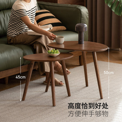 实木小茶几现代简约圆桌客厅角几北欧边桌小户型沙发边几