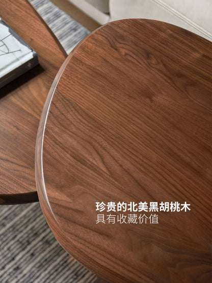 实木茶台大小组合现代小户型茶桌黑胡桃木不规则高低茶几