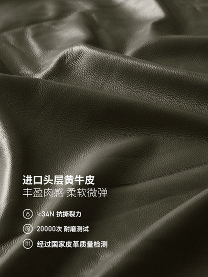 实木客厅意式轻奢真皮沙发三人位黑胡桃木沙发