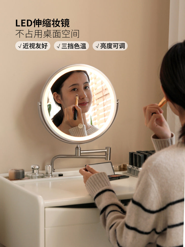 实木梳妆台小户型白色化妆桌奶油风卧室桌子简约化妆台