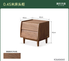 实木床头柜黑标简约床边柜黑胡桃木小柜子卧室储物柜