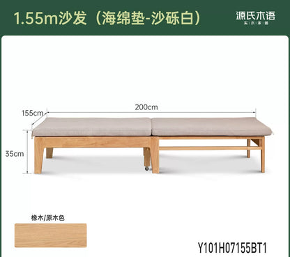 全实木折叠沙发床单人床客厅小户型橡木两用可伸缩沙发