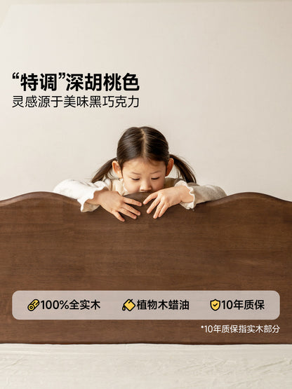 实木儿童床复古卧室蒙氏地台床男孩女孩小户型单人床