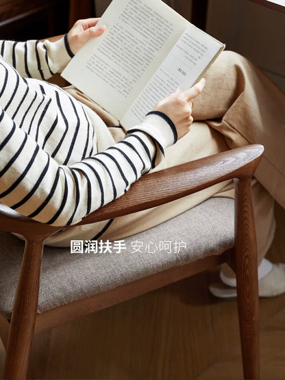 实木餐椅休闲广岛椅水曲柳书椅电脑椅书房书桌椅椅子