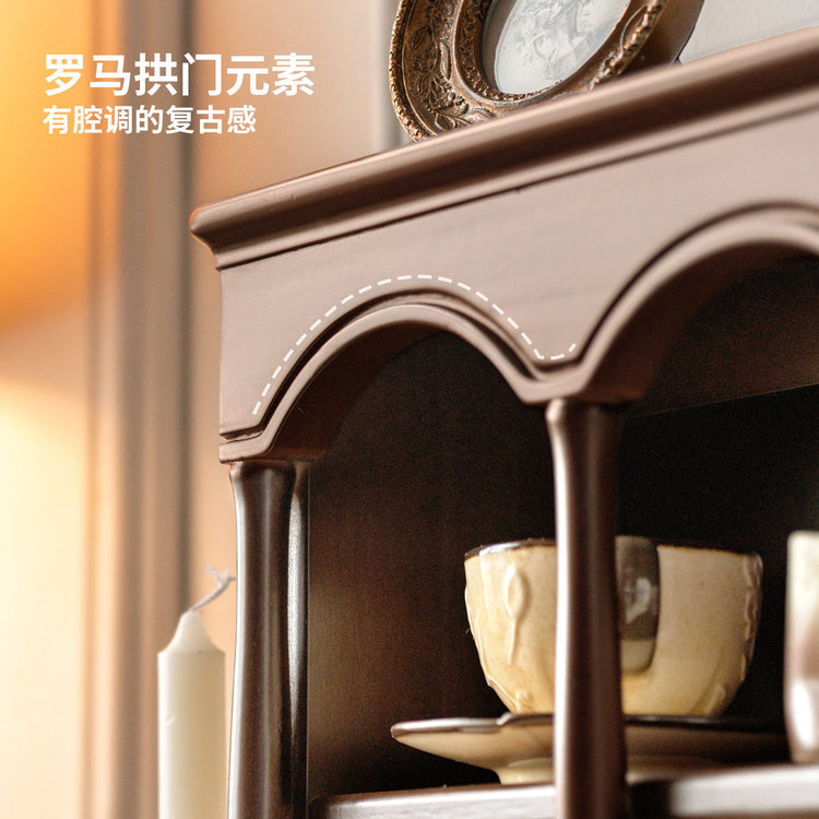 实木壁柜餐厅美式复古碗架收纳架厨房杯架碗碟柜壁挂边柜
