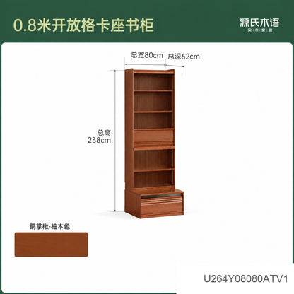 实木书柜书房中古风落地置物柜收纳柜包豪斯展示柜