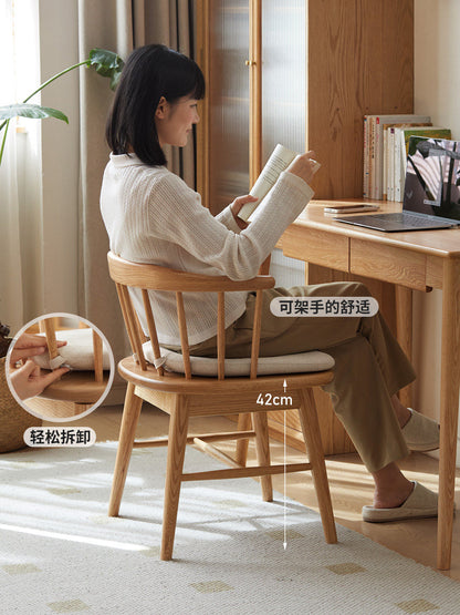 实木旋转书椅詹青云庞颖现代简约靠背椅书房办公椅