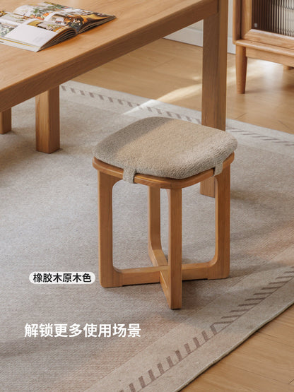 实木化妆凳现代简约橡木梳妆凳卧室可拆洗软包凳子