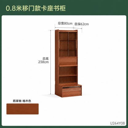 实木书柜书房中古风落地置物柜收纳柜包豪斯展示柜