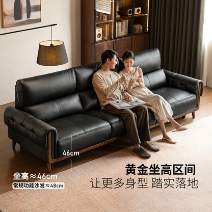 零靠墙真皮沙发客厅新中式功能小户型电动沙发