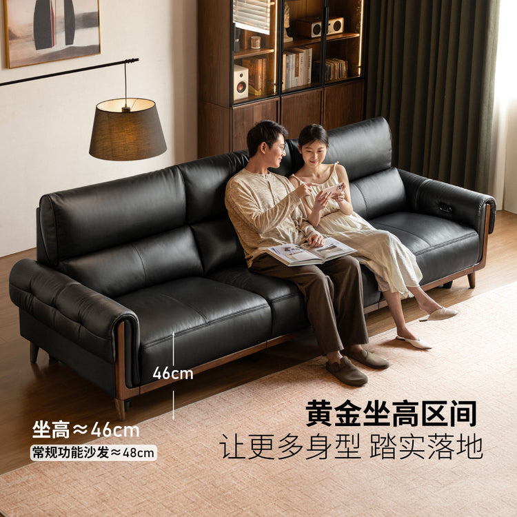 零靠墙真皮沙发客厅新中式功能小户型电动沙发