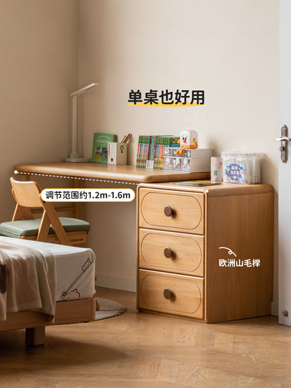 实木儿童学习桌小学生写字桌伸缩课桌简约双人书桌