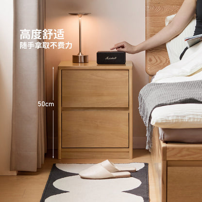 实木床头柜现代简约储物柜卧室床边柜子原木风收纳柜