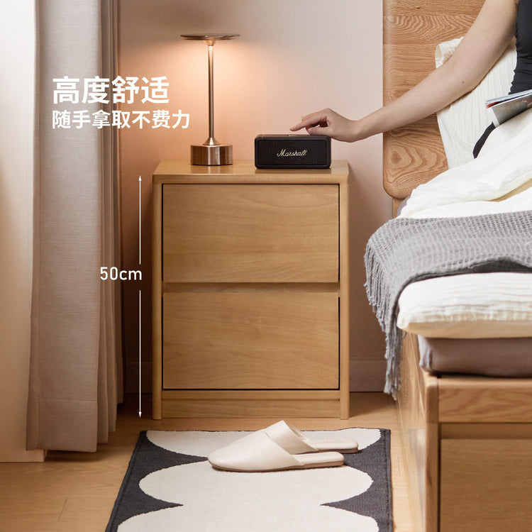 实木床头柜现代简约储物柜卧室床边柜子原木风收纳柜