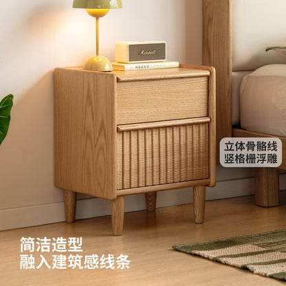 实木床头柜现代简约收纳柜卧室床边橡木柜子储物柜