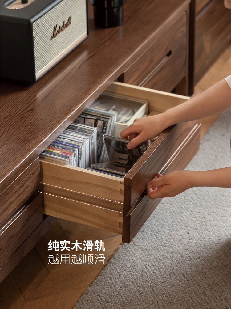 实木电视柜茶几组合北欧简约现代小户型客厅橡木储物地柜