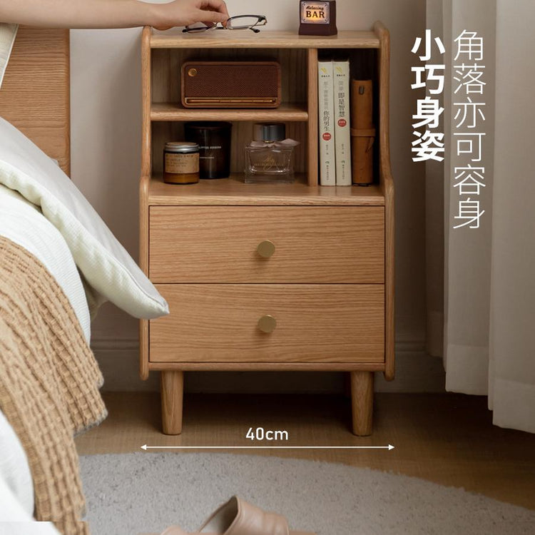 全实木床头柜卧室橡木床边柜现代简约多功能收纳柜