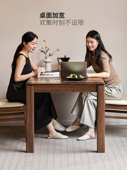 实木餐桌餐厅现代简约饭桌北美黑胡桃木长桌吃饭桌子