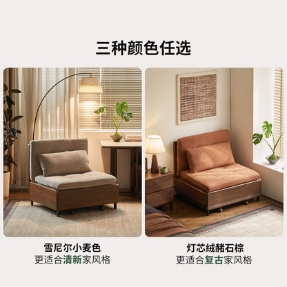 实木沙发床简约坐卧两用客厅小户型黑胡桃木折叠沙发