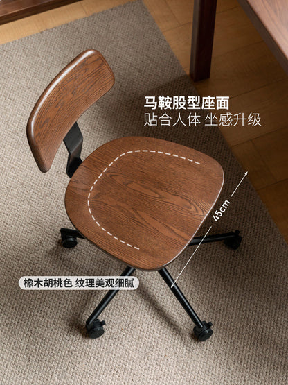 实木办公椅书房书椅现代简约升降电脑椅橡木可旋转椅子