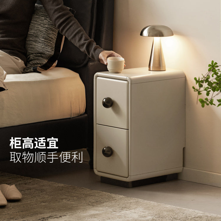 实木床头柜现代简约储物柜卧室床边灰色柜子收纳柜