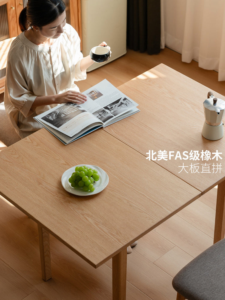 实木餐桌小户型折叠桌橡木饭桌现代简约餐厅桌子方桌