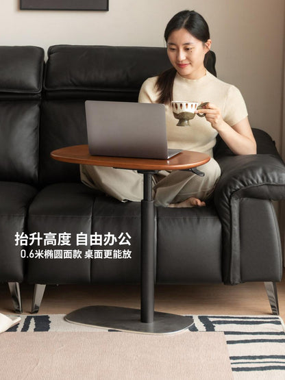 实木升降边几客厅中古风小茶几阳台圆几包豪斯沙发边桌