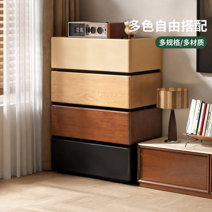 实木床头柜卧室拼色组合储物柜客厅边柜小户型收纳斗柜