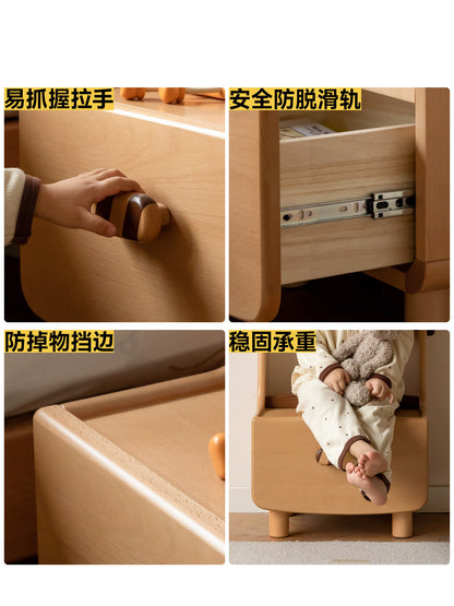 儿童实木床头柜简约现代卧室床边小柜子创意绘本架储物柜
