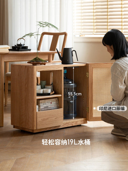 实木可移动茶水柜新中式餐边柜客厅沙发边柜茶桌茶台一体
