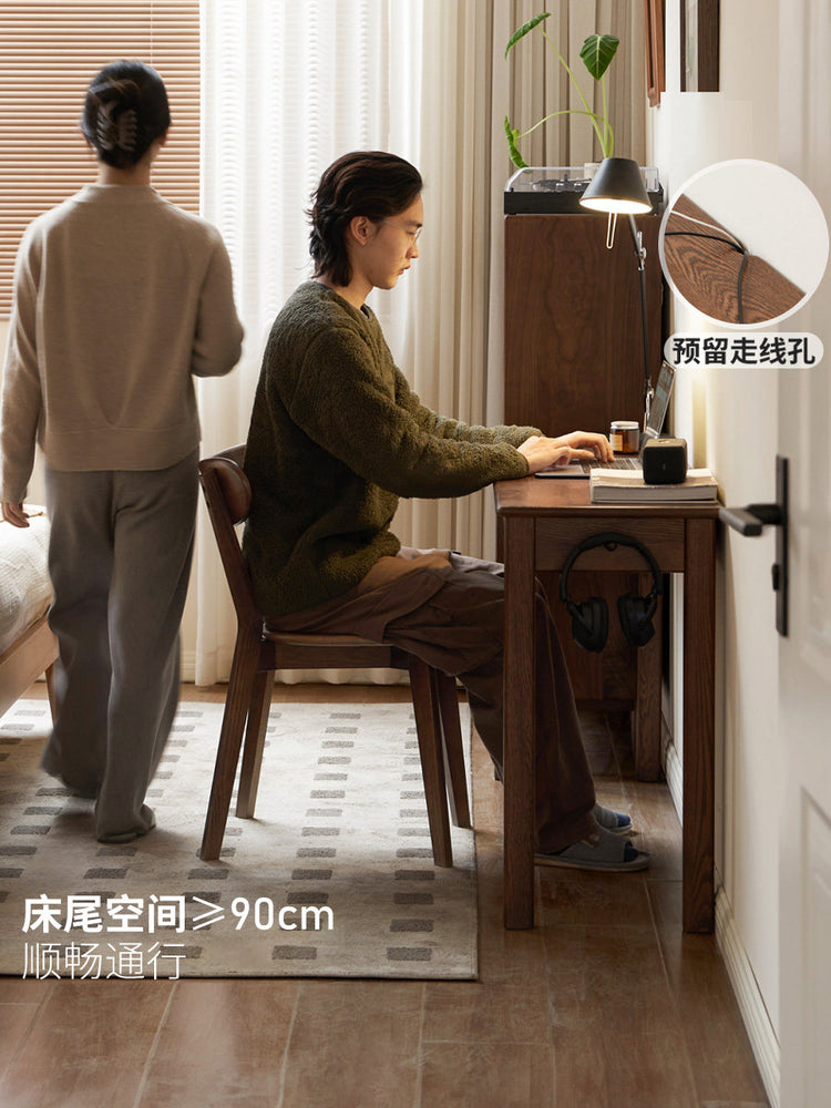 实木书桌书房现代简约带抽办公桌小户型橡木写字桌
