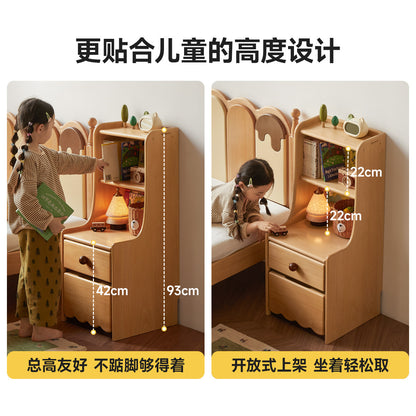 实木儿童床头柜现代简约卧室床边收纳柜小户型储物柜