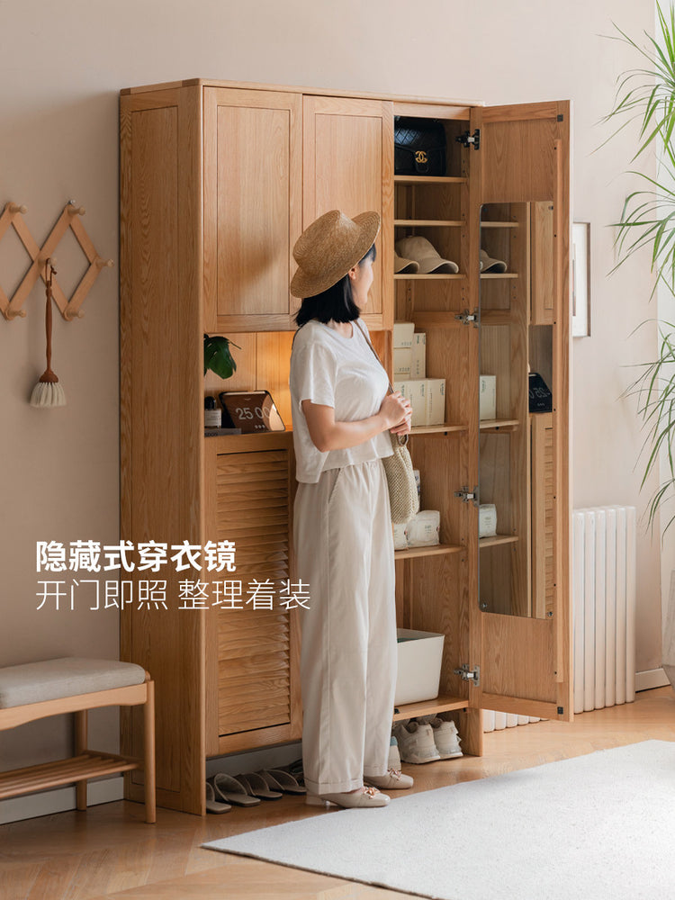 实木门口玄关柜客厅现代简约入户隔断橡木收纳储物柜